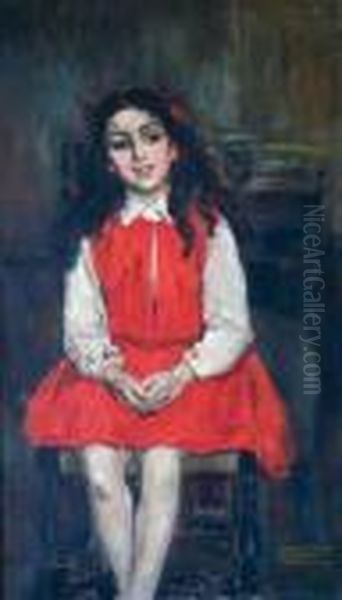Ritratto Di Bambina Oil Painting by Vincenzo La Bella