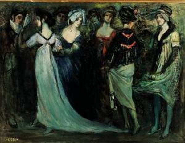 Serata Mondana Oil Painting by Vincenzo La Bella