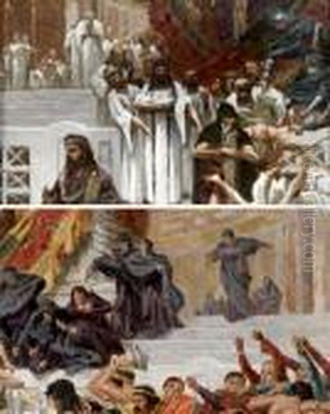 A)b) Scene Romane Oil Painting by Valerio Laccetti