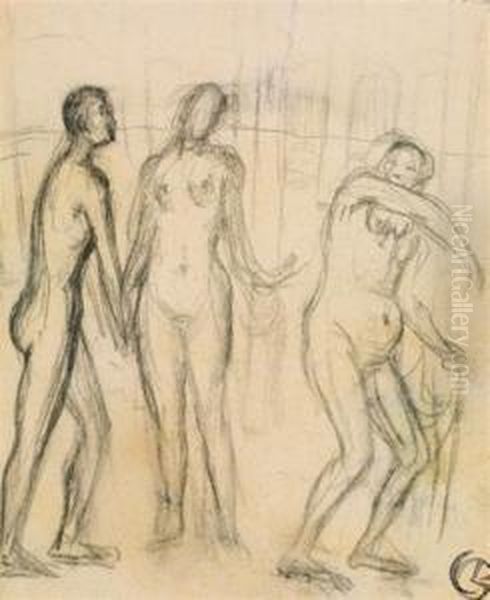 Personnages Oil Painting by Georges Lacombe