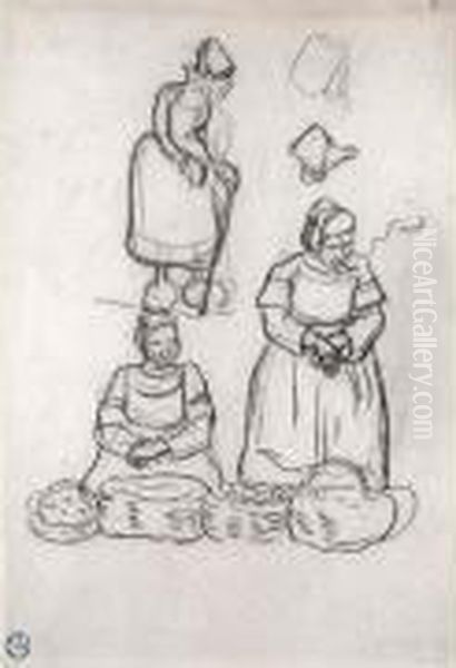 Etude Pour Le Marche Breton Oil Painting by Georges Lacombe