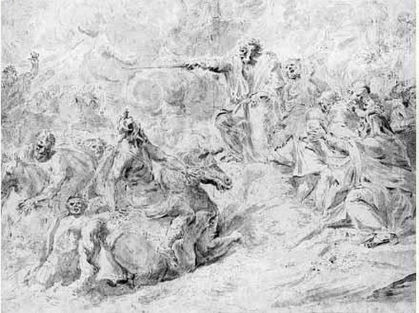 Moise Refermant Les Eaux De La Mer Rouge Sur L'armee De
 Pharaon Oil Painting by Raymond Lafage