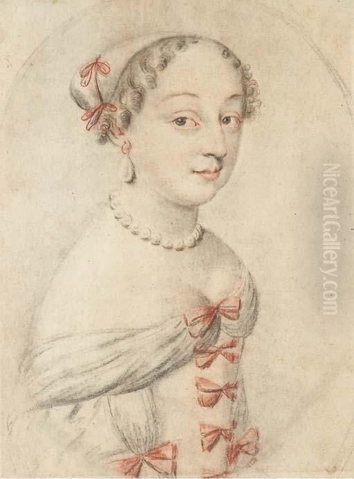 Portrait De Femme En Buste Portant Une Coiffe Oil Painting by Nicolas Lagneau