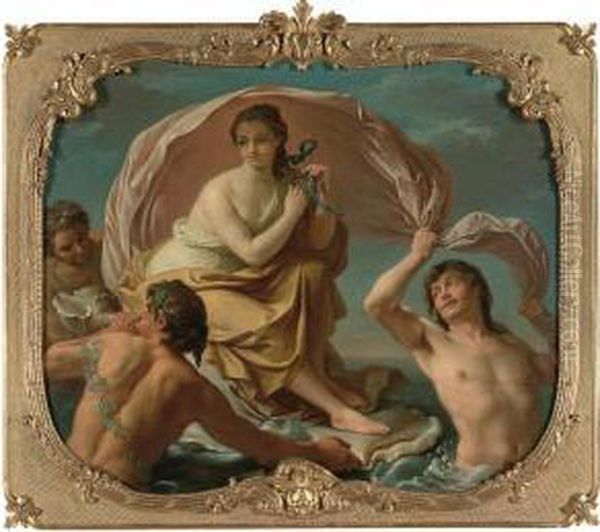 Galatee Se Jouant Sur Les Eaux 
Avec Les Tritons