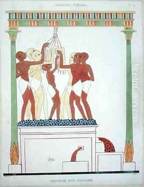 Pressing Grapes Oil Painting by Frederic Cailliaud