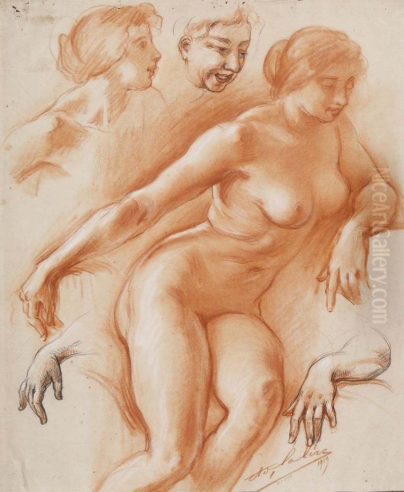 Nus Feminins Oil Painting by Adolphe Lalire