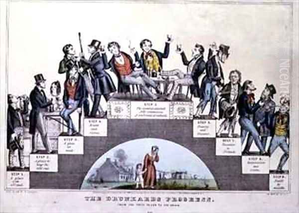 The Drunkards Progress Oil Painting by Currier