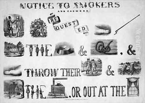 Notice to smokers and chewers Oil Painting by Currier
