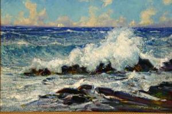 Massachusetts Seascape Oil Painting by Frederick Mortimer Lamb