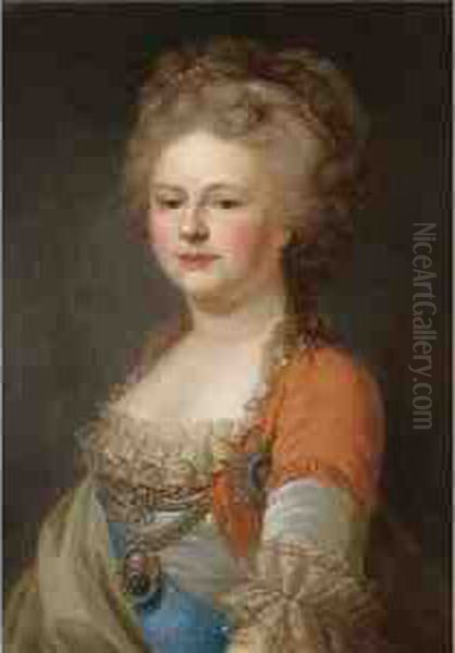 Portrait Of Tsaritsa Maria Fedorovna Oil Painting by Johann Baptist the Elder Lampi