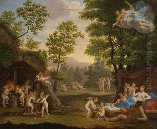 Die Pfeile Der Liebe. Oil Painting by Johann Baptist the Elder Lampi