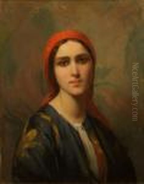 L'orientale Aux Yeux Clairs Oil Painting by Charles Zacharie Landelle