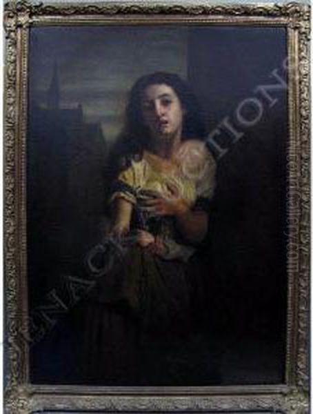 A Beggar Woman Oil Painting by Charles Zacharie Landelle