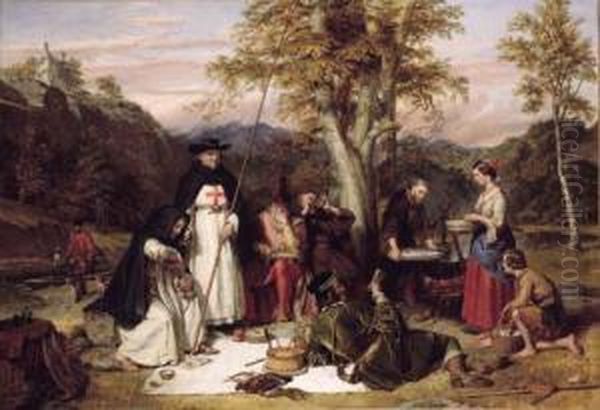 The Merry Monks Of Melrose Oil Painting by Charles Landseer
