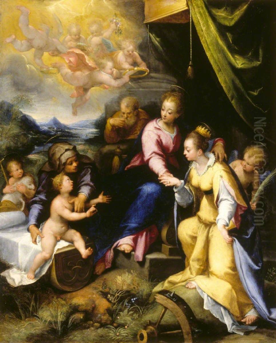 The Mystic Marriage of Saint Catherine Oil Painting by Denys Calvaert