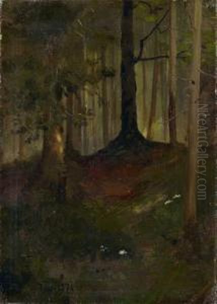 Waldinneres. Oil Painting by Albert Lang