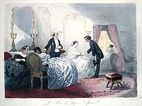 Le Salon de loge a lOpera sans doute salle Le Peletier Oil Painting by Francois Claudius Compte-Calix