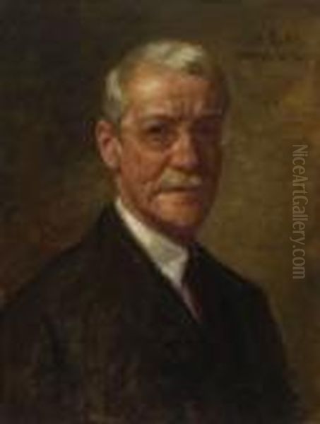 Selbstbildnis Des
 Kunstlers. Oil Painting by Albert Lang