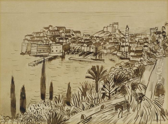 St. Tropez Oil Painting by Otto Lange
