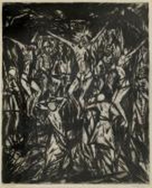 Kreuzigung Oil Painting by Otto Lange