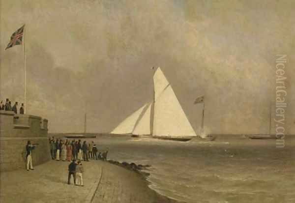 Arrow winning the King's Cup at Cowes in 1826 Oil Painting by Condy, Nicholas Matthews