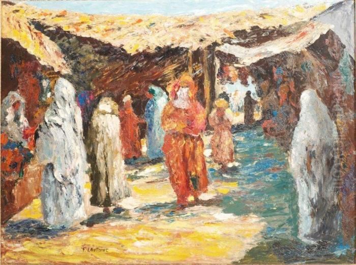 Scene De Marche Oil Painting by Fernand Lantoine