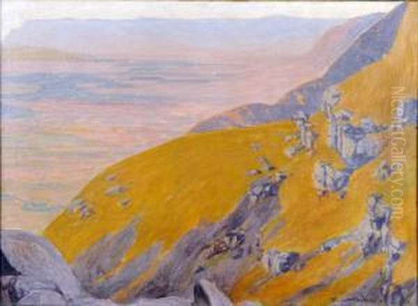 La Vallee De Kimpese Oil Painting by Fernand Lantoine