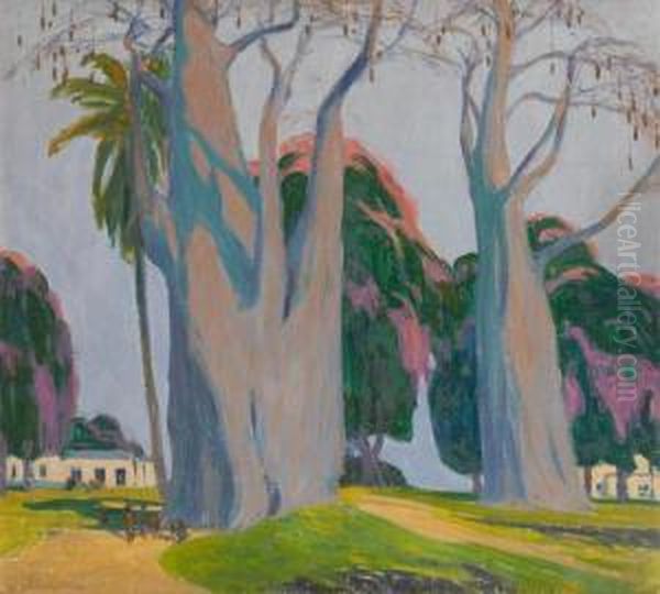 Les Baobabs Oil Painting by Fernand Lantoine