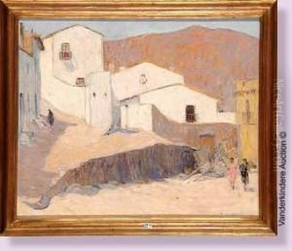 Ruelle Animee A Cadaques (espagne) Oil Painting by Fernand Lantoine