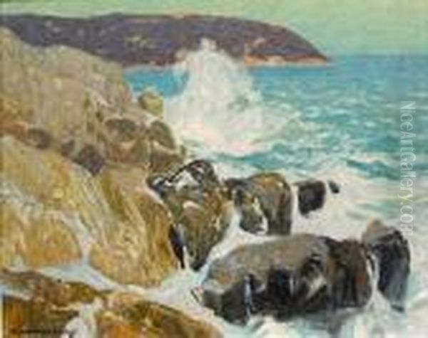 Rochers A Nice Oil Painting by Fernand Lantoine