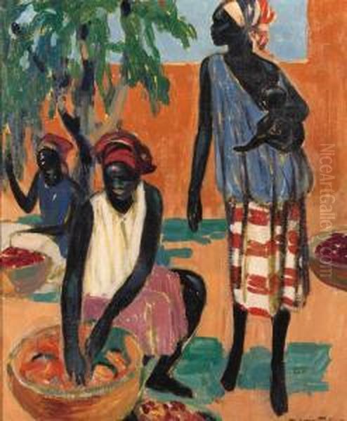 Women And Child Oil Painting by Fernand Lantoine