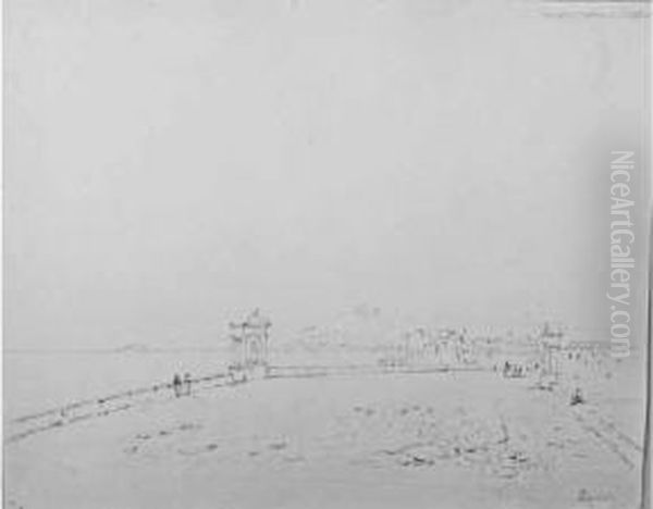 Naples, Pont De La Magdelaine Oil Painting by Louis Auguste Lapito