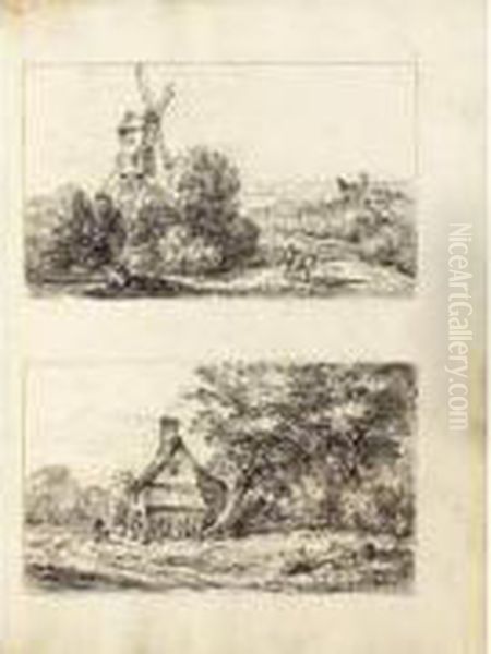 Album Comprenant Cinquante 
Dessins De Format Rectangulaire Sur Vingt-cinq Feuillets, Par Paire Et 
Mesurant 11 X 18,5 Cm Oil Painting by John Laporte