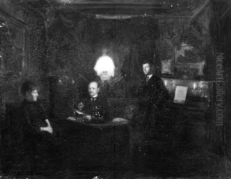 Interior Oil Painting by Knud Larsen