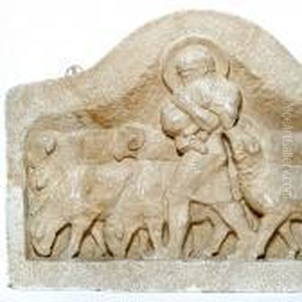 Scenery With Boy And Goat Oil Painting by Niels Larsen Stevns