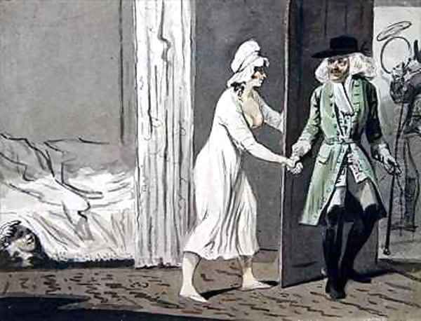 The Cuckold departs for the Hunt Oil Painting by Isaac Cruikshank