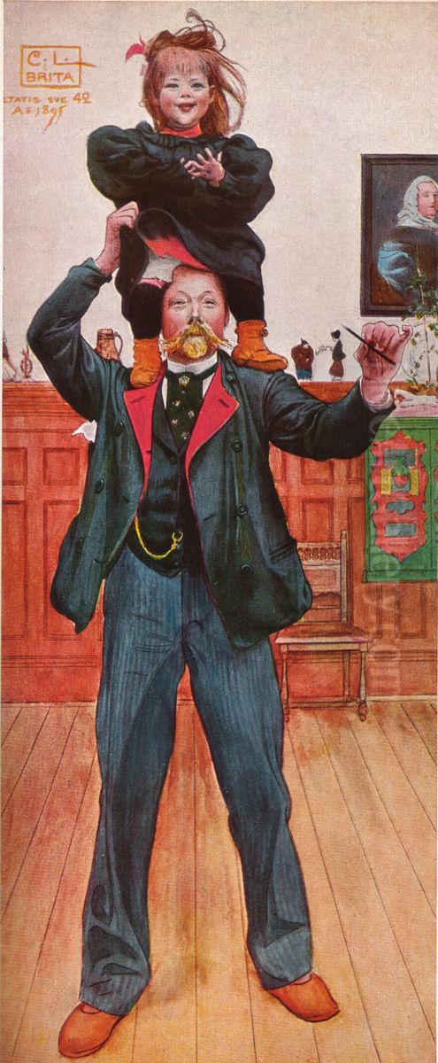 Brita And I Oil Painting by Carl Larsson