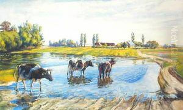 Latem Oil Painting by Kazimierz Lasocki