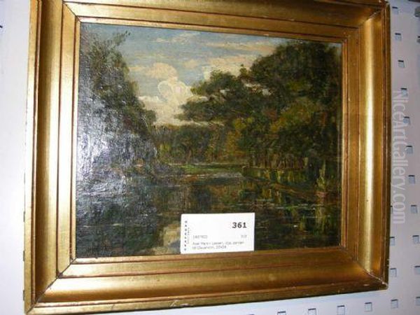 Lassen, Olja, Parken Till Clausholm, 20x26 Oil Painting by Aksel Martin Lassen