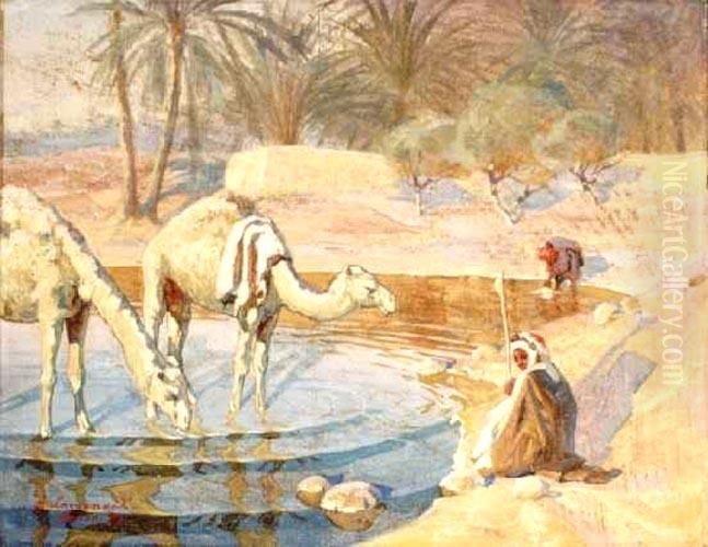 Oaza-akaba (1935) Oil Painting by Aleksander Laszenko