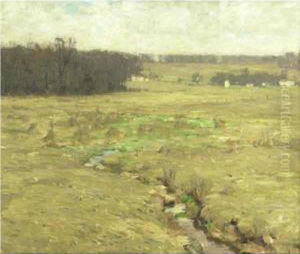 Bucks County Landscape Oil Painting by William Langson Lathrop