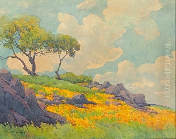 At Walnut Creek, Contra Costa County Oil Painting by Lorenzo Palmer Latimer