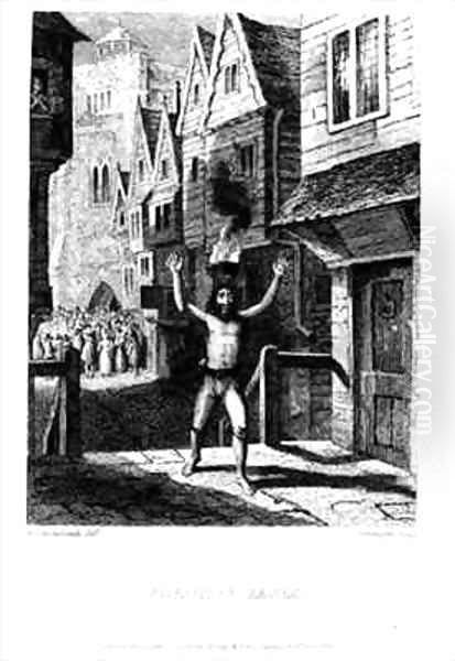 Solomon Eagle Oil Painting by George Cruikshank I