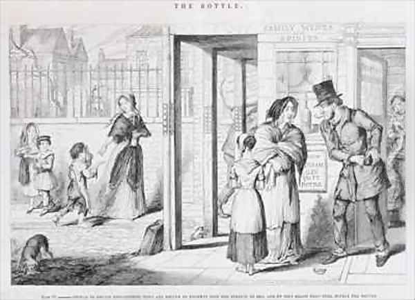 The Bottle Plate IV Oil Painting by George Cruikshank I