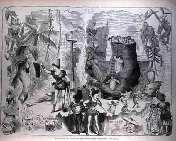 Scenes from the Drury Lane and Covent Garden Pantomines Oil Painting by George Cruikshank I