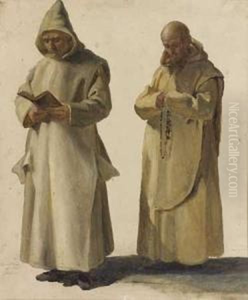 Moines En Priere Oil Painting by Jean-Paul Laurens