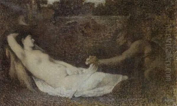Jupiter Decouvrant Antiope, 
D'apres Le Tableau Du Titien Conserveau Louvre Aussi Appele <la Venus Du
 Pardon> Oil Painting by Ernest Joseph Laurent
