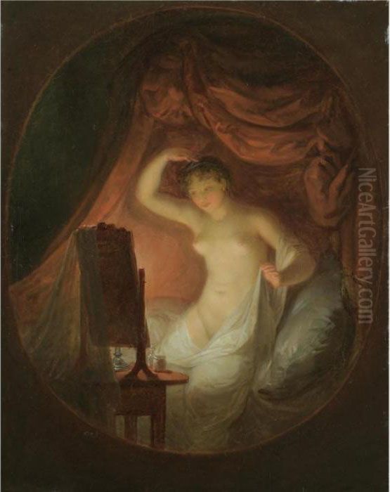 A Young Lady At Her Toilette Oil Painting by Alexander Laureus