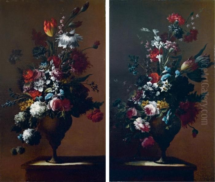 Vaso Di Fiori Oil Painting by Giuseppe Lavagna