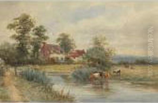 Near Colchester, Suffolk Oil Painting by Harold Lawes